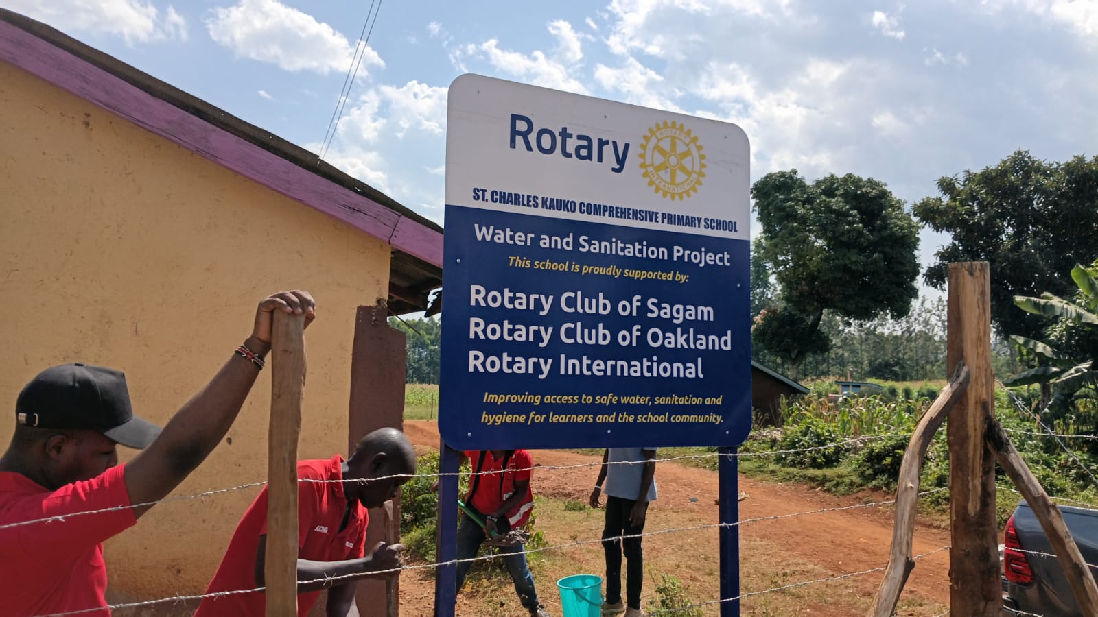 Sanitation project signage installation